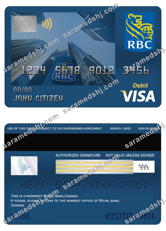 Canada Royal bank visa debit card